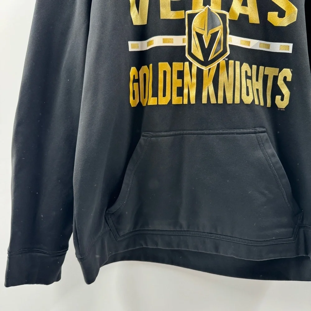 Adidas Vegas Golden Knights Black Lace-Up V-Neck Hoodie – Men’s Size Medium
